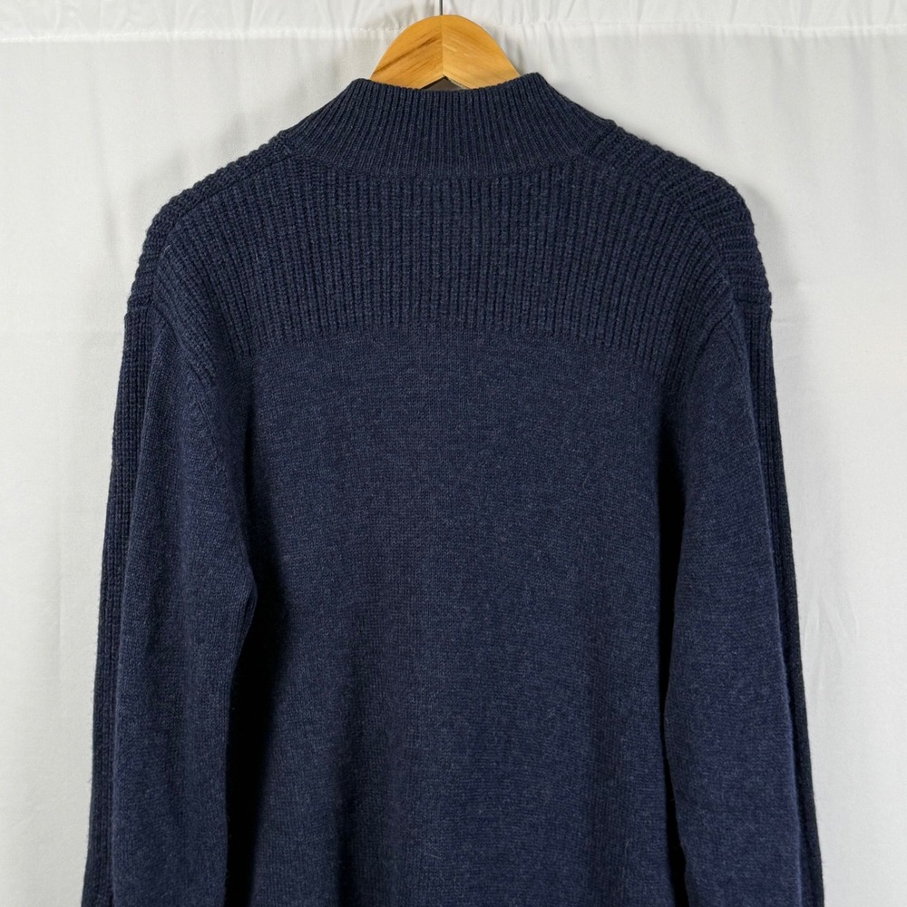LLBean Lambswool Mock Neck Button Henley Pullover Sweater Grandpa Chunky Mens L - Picture 10 of 10